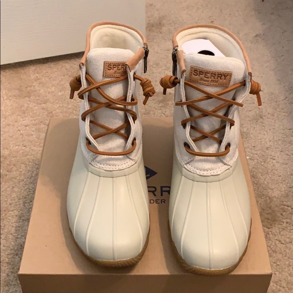Sperry Saltwater Metallic Ivory
